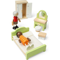 Bigjigs Toys Dřevěný nábytek do domečku pro panenky Ložnice