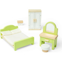 Bigjigs Toys Dřevěný nábytek do domečku pro panenky Ložnice