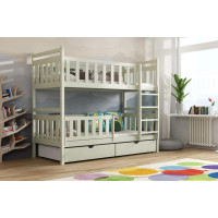 Dětská patrová postel z masivu borovice KAREL se šuplíky - 200x90 cm