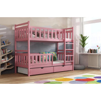 Dětská patrová postel z masivu borovice KAREL se šuplíky - 200x90 cm