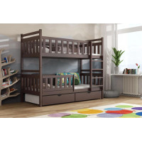 Dětská patrová postel z masivu borovice KAREL se šuplíky - 200x90 cm