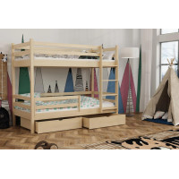 Dětská patrová postel z masivu borovice LEGEND PLUS se šuplíky - 200x90 cm