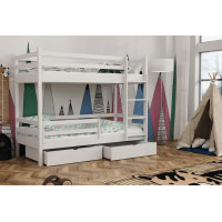 Dětská patrová postel z masivu borovice LEGEND PLUS se šuplíky - 200x90 cm