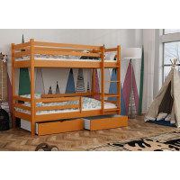 Dětská patrová postel z masivu borovice LEGEND PLUS se šuplíky - 200x90 cm