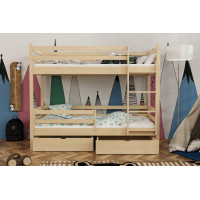 Dětská patrová postel z masivu borovice LEGEND PLUS se šuplíky - 200x90 cm
