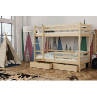 Dětská patrová postel z masivu borovice LEGEND PLUS se šuplíky - 200x90 cm