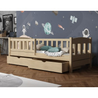 Dětská postel z masivu borovice BEN se šuplíky - 180x80 cm