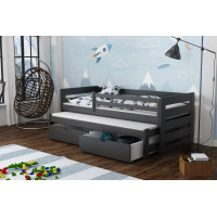 Dětská postel z masivu borovice JOLANA s přistýlkou a šuplíky - 200x90 cm