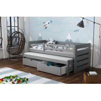 Dětská postel z masivu borovice JOLANA s přistýlkou a šuplíky - 200x90 cm