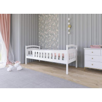 Dětská vyvýšená postel z masivu borovice MARIANA - 200x90 cm - bílá