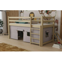 Dětská vyvýšená postel z masivu borovice PORTO - 200x90 cm - přírodní borovice