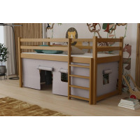 Dětská vyvýšená postel z masivu borovice PORTO - 200x90 cm