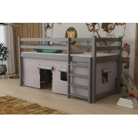 Dětská vyvýšená postel z masivu borovice PORTO - 200x90 cm