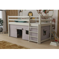 Dětská vyvýšená postel z masivu borovice PORTO - 200x90 cm - KAŠMÍROVÁ