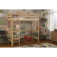 Dětská vyvýšená postel z masivu borovice TEXAS - 200x90 cm