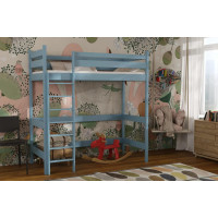 Dětská vyvýšená postel z masivu borovice TEXAS - 200x90 cm