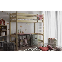 Dětská vyvýšená postel z masivu borovice TEXAS - 200x90 cm