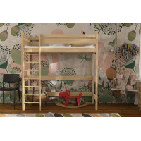 Dětská vyvýšená postel z masivu borovice TEXAS - 200x90 cm