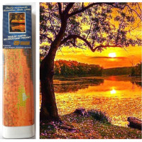 NORIMPEX Diamantové malování Západ slunce nad jezerem 30x40 cm