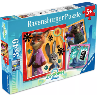 RAVENSBURGER Puzzle Zootropolis: Město zvířat 3x49 dílků