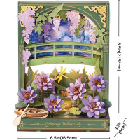 ROBOTIME Rowood 3D dřevěné puzzle Lekníny s LED osvětlením 237 dílků