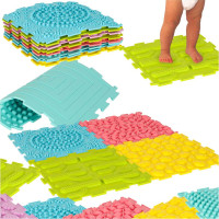 Senzorická podložka Montessori pro masáž nohou 8 dílků - pastelové barvy