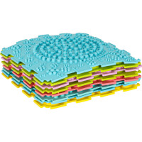 Senzorická podložka Montessori pro masáž nohou 8 dílků - pastelové barvy