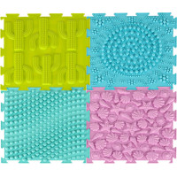 Senzorická podložka Montessori pro masáž nohou 8 dílků - pastelové barvy