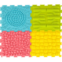 Senzorická podložka Montessori pro masáž nohou 8 dílků - pastelové barvy