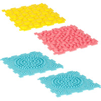 Senzorická podložka Montessori pro masáž nohou 8 dílků - pastelové barvy