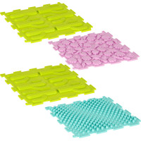 Senzorická podložka Montessori pro masáž nohou 8 dílků - pastelové barvy