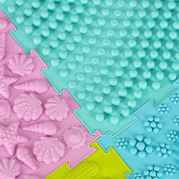 Senzorická podložka Montessori pro masáž nohou 8 dílků - pastelové barvy