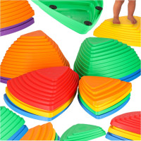 Senzorická Montessori stezka Říční kameny pro trénink rovnováhy 11 prvků - barevná