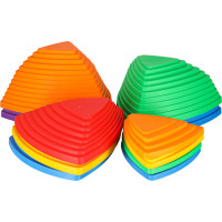 Senzorická Montessori stezka Říční kameny pro trénink rovnováhy 11 prvků - barevná