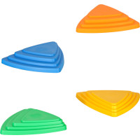 Senzorická Montessori stezka Říční kameny pro trénink rovnováhy 11 prvků - barevná