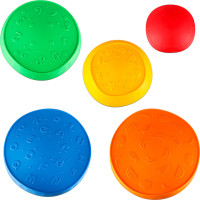 Senzorická Montessori stezka Říční kameny pro trénink rovnováhy 5 prvků - barevná