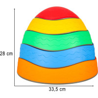 Senzorická Montessori stezka Říční kameny pro trénink rovnováhy 5 prvků - barevná