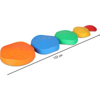 Senzorická Montessori stezka Říční kameny pro trénink rovnováhy 5 prvků - barevná