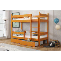 Dětská patrová postel z masivu borovice LEGEND se šuplíky - 200x90 cm