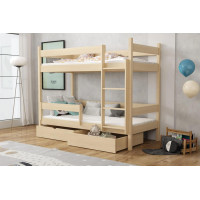 Dětská patrová postel z masivu borovice LEGEND se šuplíky - 180x80 cm