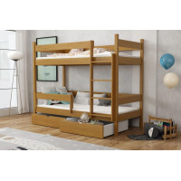 Dětská patrová postel z masivu borovice LEGEND se šuplíky - 180x80 cm