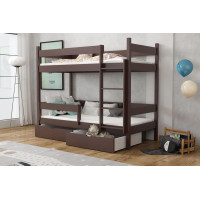 Dětská patrová postel z masivu borovice LEGEND se šuplíky - 180x80 cm