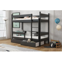 Dětská patrová postel z masivu borovice LEGEND se šuplíky - 200x90 cm