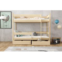 Dětská patrová postel z masivu borovice LEGEND se šuplíky - 180x80 cm