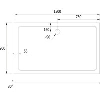 Obdelníková mramorová sprchová vanička VENETS - 150x90 cm