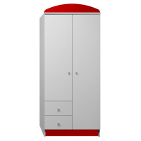 Šatní skříň ČERVENÝ SPORŤÁK - TYP E, červená / bílá