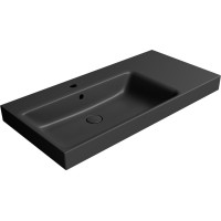 GSI NUBES keramické umyvadlo 100x50cm, s odkládací plochou vpravo, černá mat 9627126