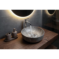Sapho RONDEA keramické umyvadlo na desku Ø 41cm, breccia mramor AR445BM