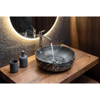 Sapho RONDEA keramické umyvadlo na desku Ø 41cm, carnico mramor AR445CM