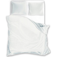 Ložní povlečení FASHION - 160x200 cm - bílé s 1cm pruhy - bavlněný satén